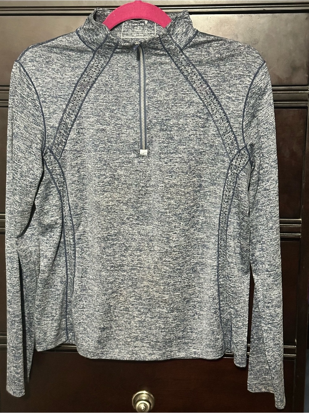 Dublin Heathered Indigo Quarter-Zip Turtleneck Pullover